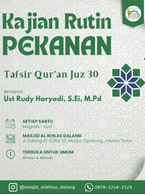 KAJIAN RUTIN PEKANAN